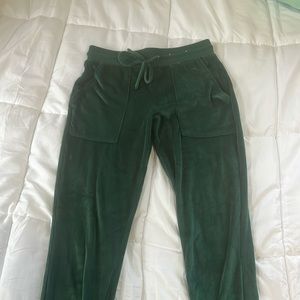 Stars above, dark green velvet joggers Size XS